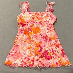 Aubade Paris Floral Pink and Orange Chemise top.